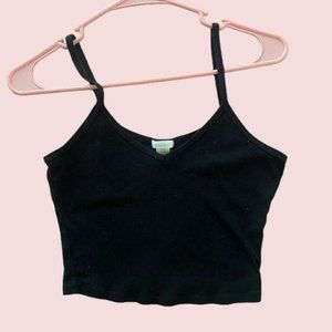 Large Black Tank Top Crop Top